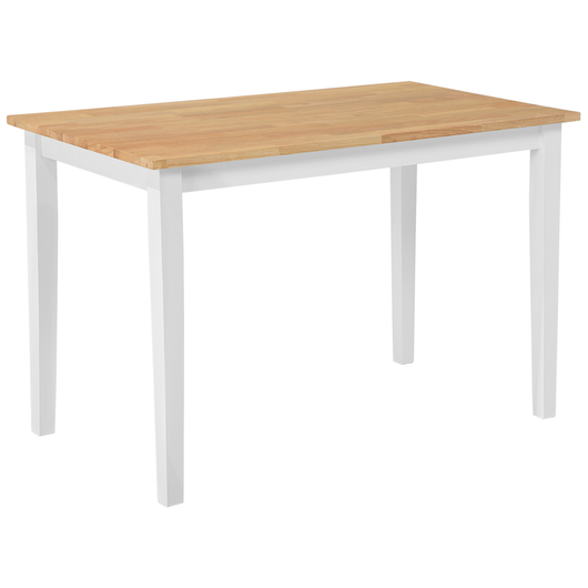 Set da pranzo in legno massello bianco con piano in legno chiaro a 4 posti 114 x 68 cm moderno scandinavo