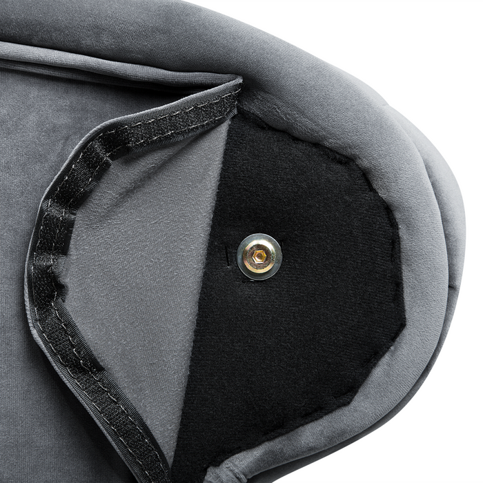 Chaise longue Grigio versione sinistra Velluto abbottonato testa chiodata