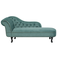 Chaise longue Verde Menta Velluto versione sinistra Abbottonato