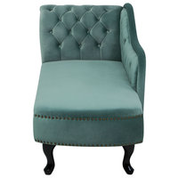 Chaise longue Verde Menta Velluto versione sinistra Abbottonato