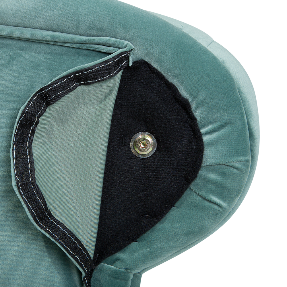 Chaise longue Verde Menta Velluto versione sinistra Abbottonato