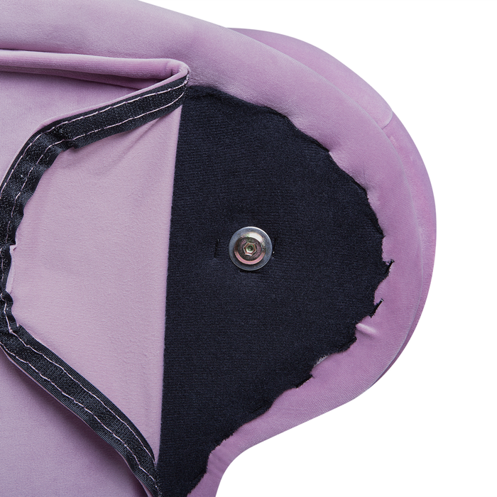 Chaise Longue in Velluto Viola Versione Sinistra Stile Chesterfield con bottoni