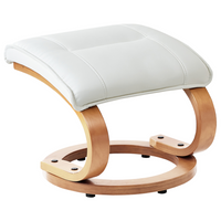 Poltrona reclinabile bianca con poggiapiedi in ecopelle imbottita struttura in legno riscaldamento funzione massaggio design retrò