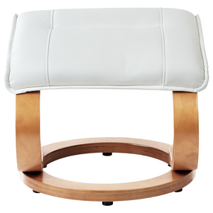 Poltrona reclinabile bianca con poggiapiedi in ecopelle imbottita struttura in legno riscaldamento funzione massaggio design retrò