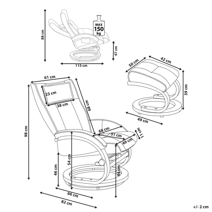 Poltrona reclinabile bianca con poggiapiedi in ecopelle imbottita struttura in legno riscaldamento funzione massaggio design retrò