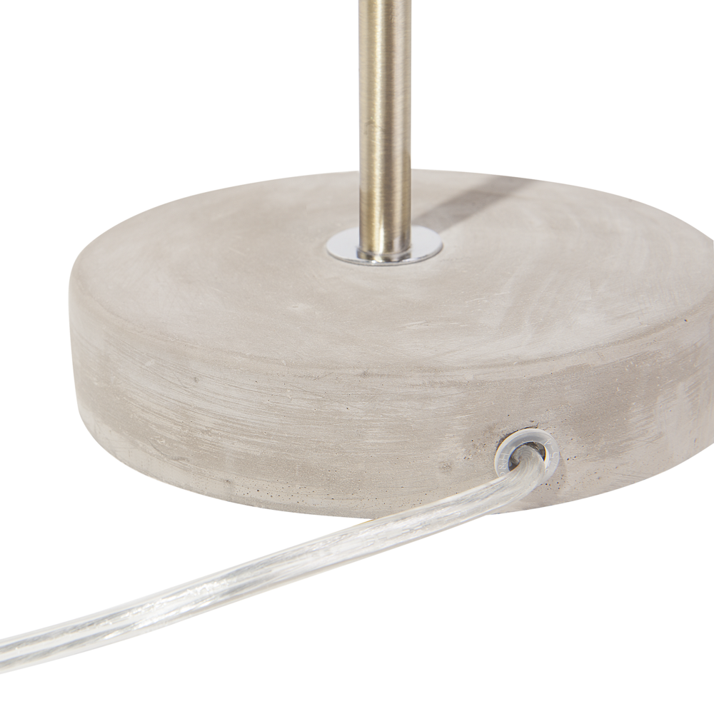 Lampada da Tavolo Colore Ottone Metallo Base Cemento Industriale