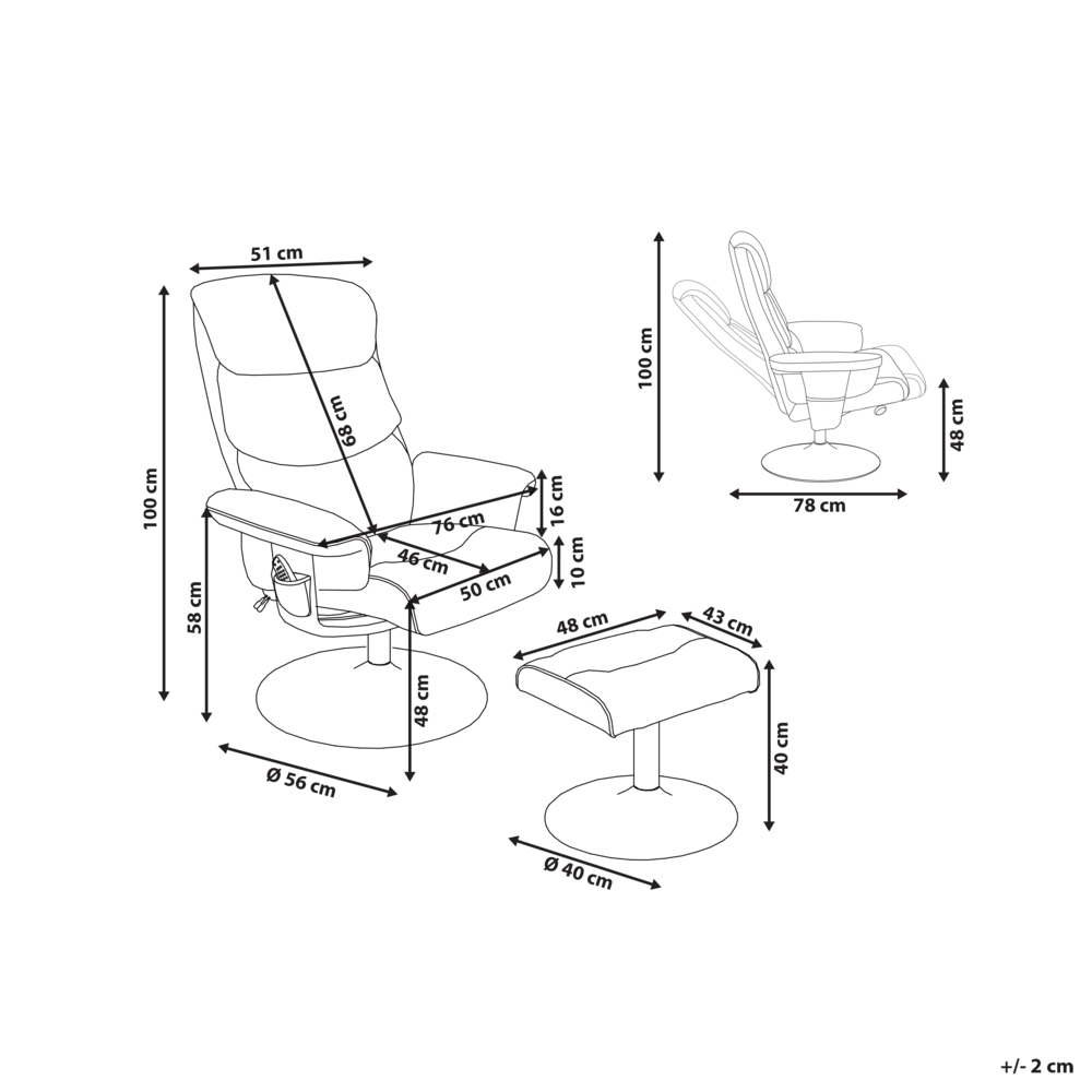 Poltrona reclinabile grigia con poggiapiedi struttura in metallo imbottita in ecopelle funzione massaggio riscaldata design retrò