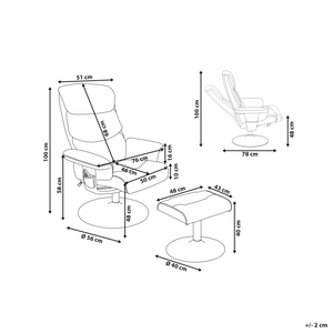 Poltrona reclinabile grigia con poggiapiedi struttura in metallo imbottita in ecopelle funzione massaggio riscaldata design retrò