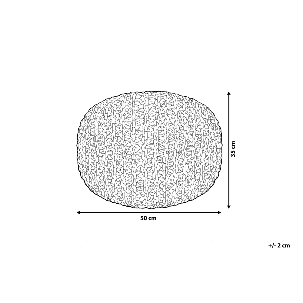 Pouf ottomana verde in cotone lavorato a maglia perline EPS riempimento rotondo piccolo poggiapiedi 50 x 35 cm