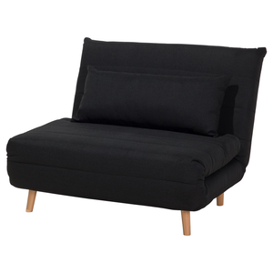 Divano letto piccolo in tessuto Nero 1 posto letto pieghevole senza braccioli scandinavo