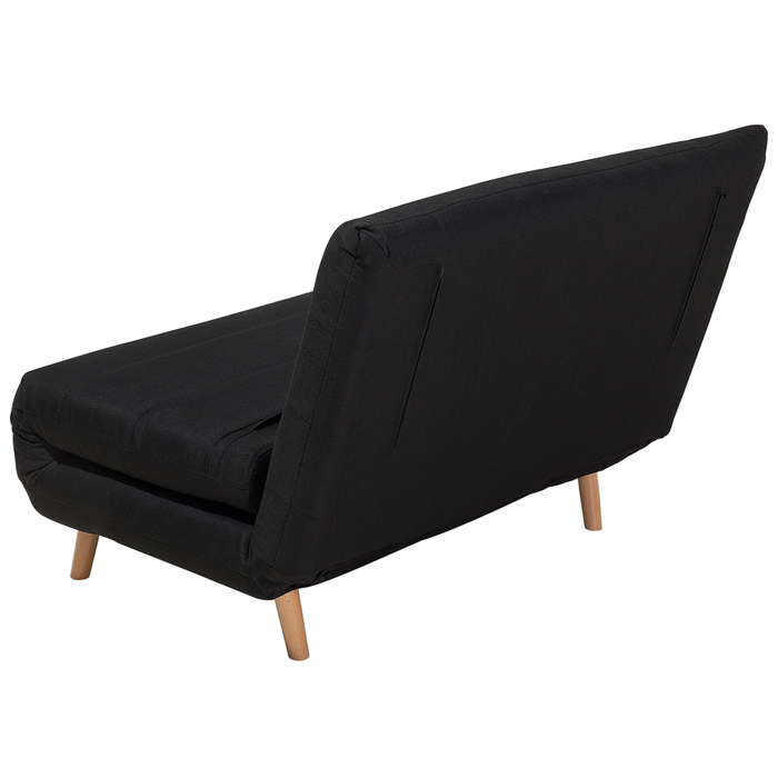Divano letto piccolo in tessuto Nero 1 posto letto pieghevole senza braccioli scandinavo