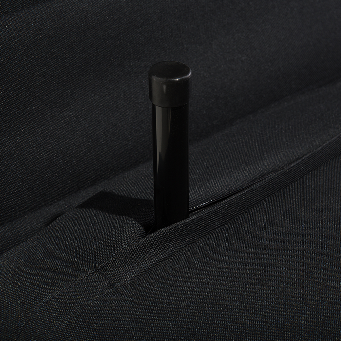 Divano letto piccolo in tessuto Nero 1 posto letto pieghevole senza braccioli scandinavo