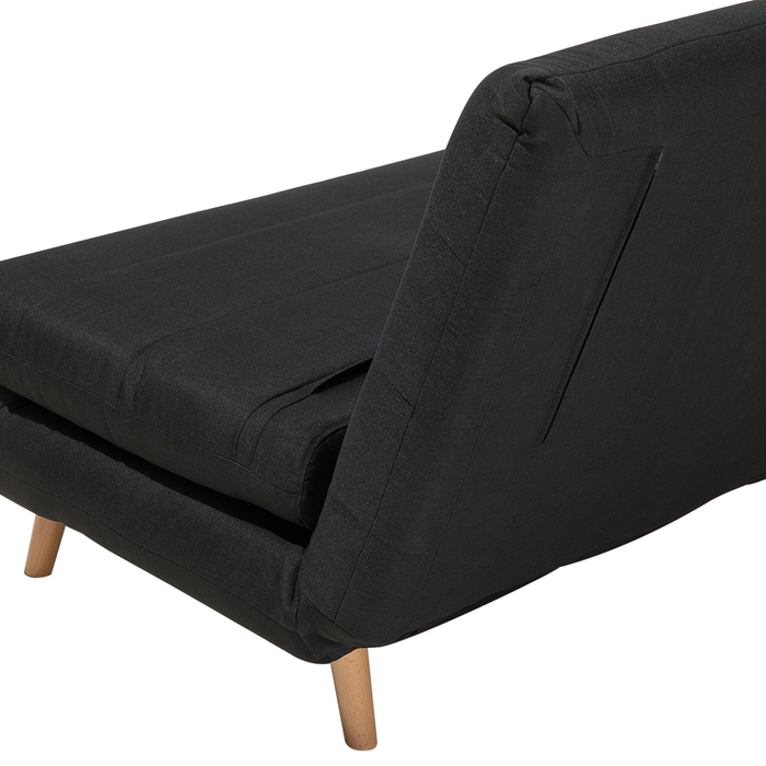 Divano letto piccolo in tessuto Nero 1 posto letto pieghevole senza braccioli scandinavo