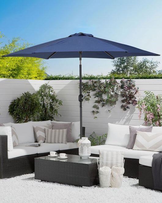 Ombrellone da giardino in tessuto blu navy 230 cm resistente agli agenti atmosferici