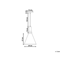 Lampada a Sospensione Colore Rame Bianco Alluminio Forma Campana Illuminazione Operativa Moderna