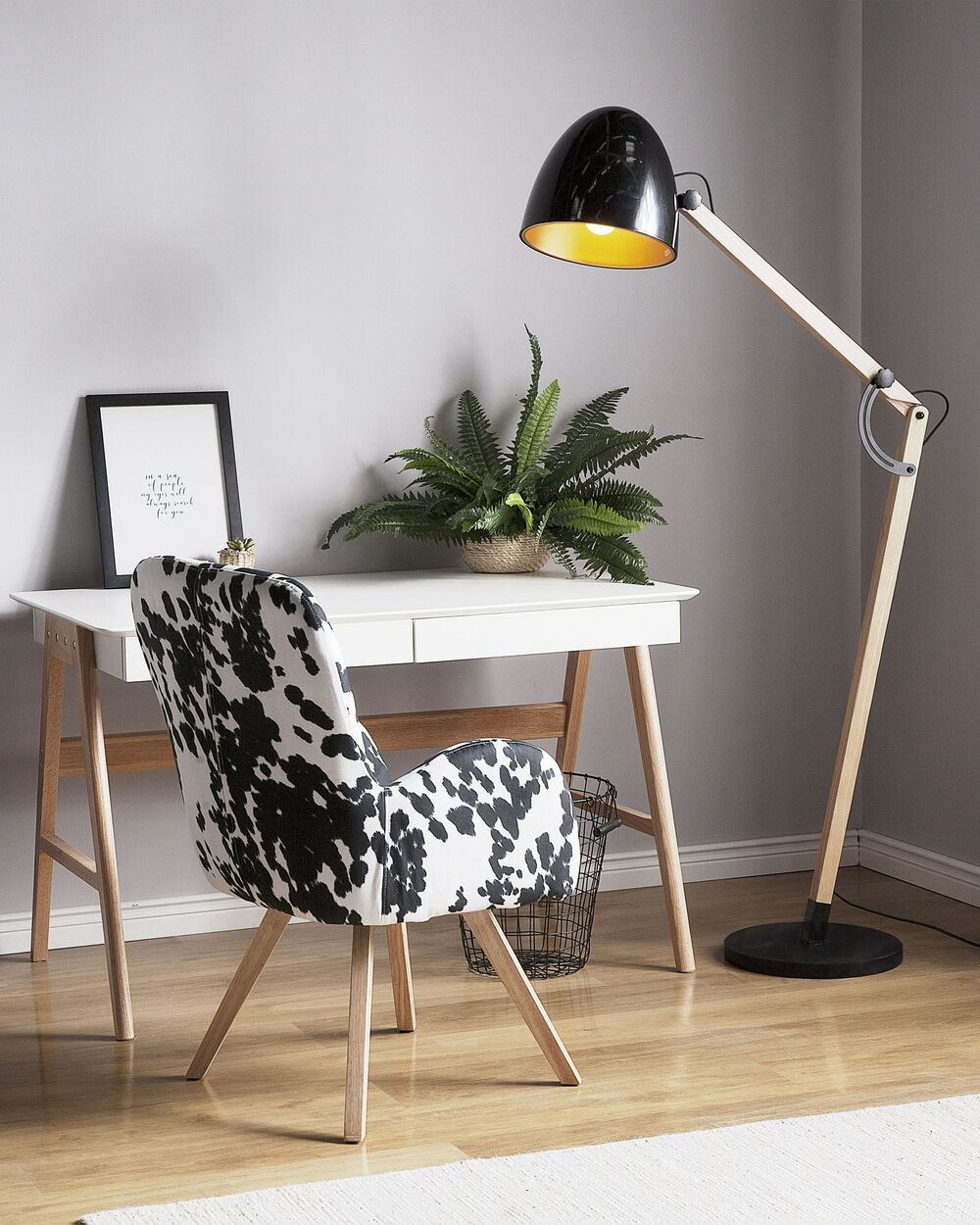 Lampada da Terra Colore Nero Metallo 175 cm Orientabile Industriale