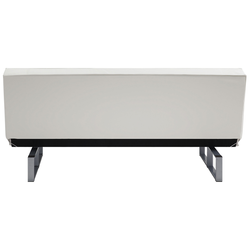 Divano letto in ecopelle bianco moderno soggiorno trasformabile a 3 posti senza braccioli design minimalista