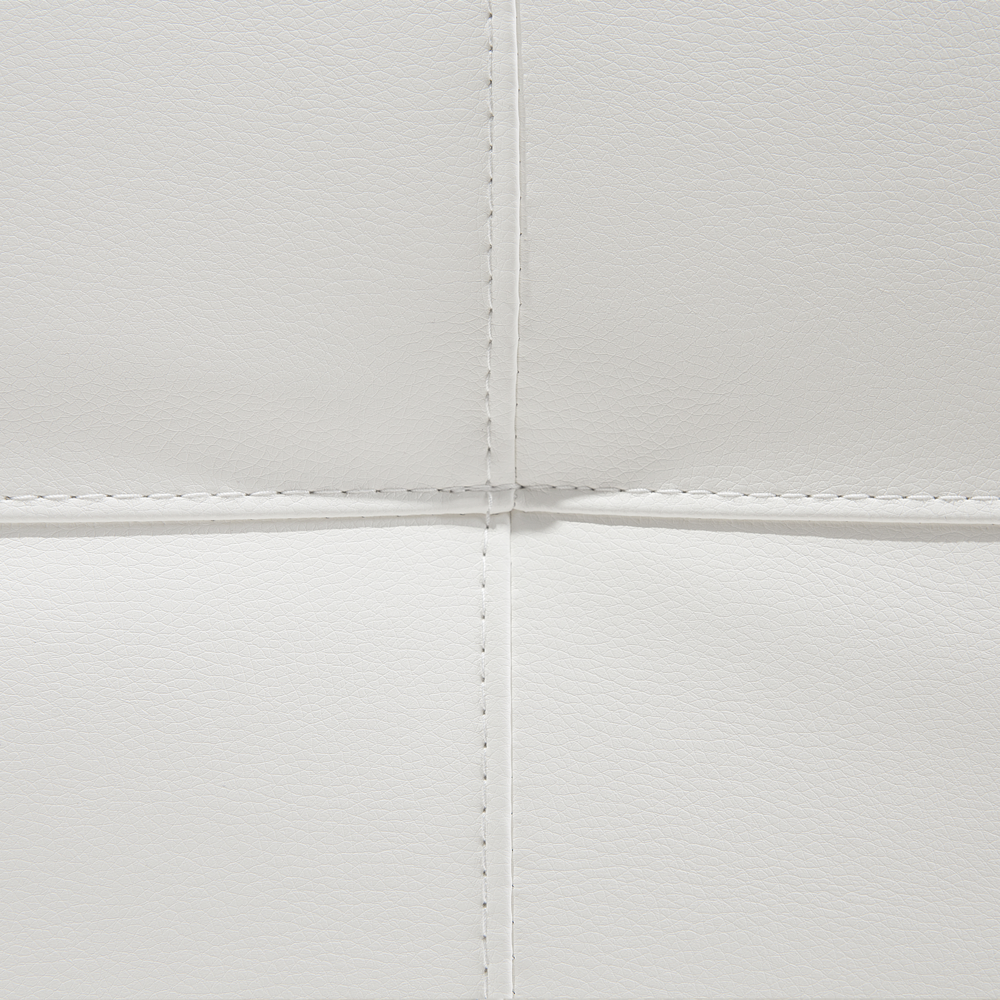 Divano letto in ecopelle bianco moderno soggiorno trasformabile a 3 posti senza braccioli design minimalista