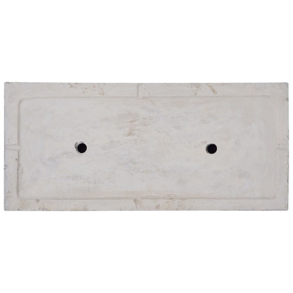 Vaso per piante in fibra di argilla bianca 50 x 23 x 24 cm Fioriera rettangolare per interni ed esterni