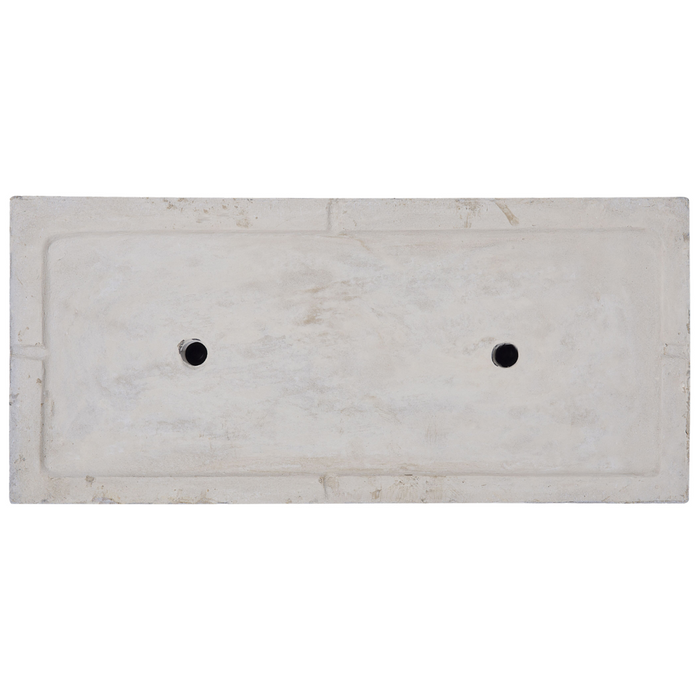 Vaso per piante in fibra di argilla bianca 50 x 23 x 24 cm Fioriera rettangolare per interni ed esterni