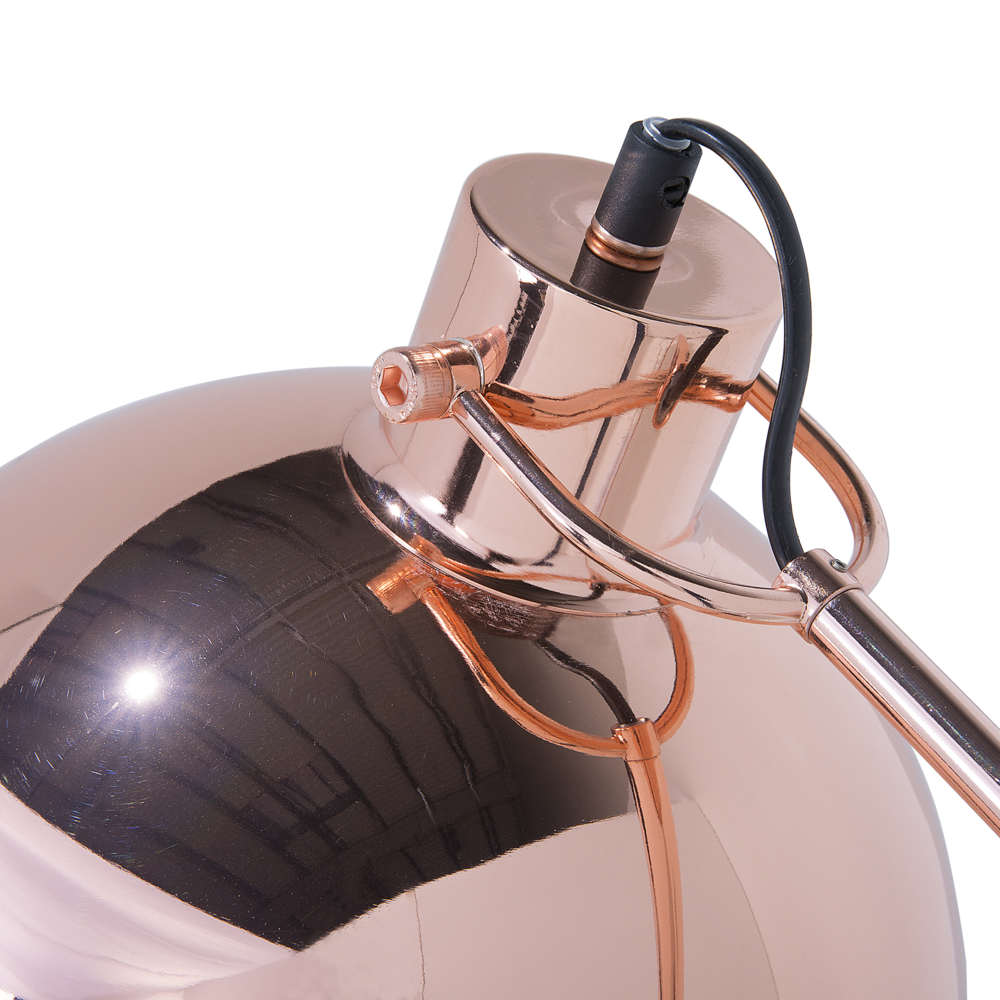 Lampada da Terra Colore Rame Metallo 155 cm Paralume Orientabile Industriale