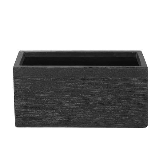 Vaso per piante in fibra di argilla nera 50 x 23 x 24 cm Fioriera rettangolare per interni ed esterni