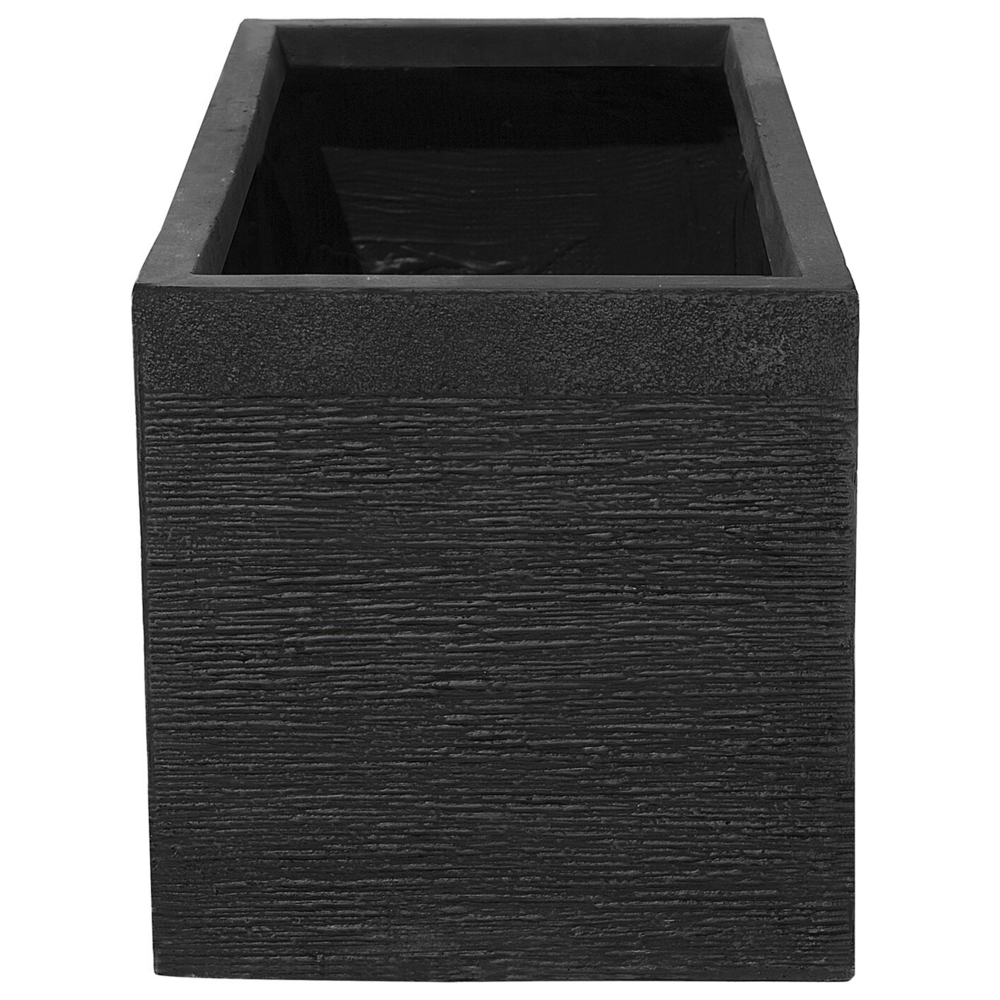 Vaso per piante in fibra di argilla nera 60 x 29 x 30 cm Fioriera rettangolare per interni ed esterni