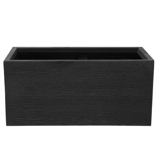 Vaso per piante in fibra di argilla nera 80 x 37 x 38 cm Fioriera rettangolare per interni ed esterni