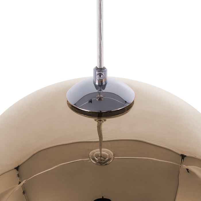 Lampada a Sospensione in Vetro Dorato a Forma di Globo Tondo 1 Luce Moderna