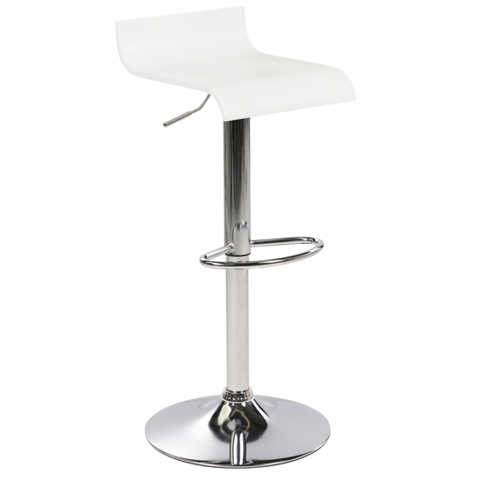 Set di 2 sgabelli da Bar Bianco con Poggiapiedi Girevole Alzata a Gas Regolabile in Altezza Moderno