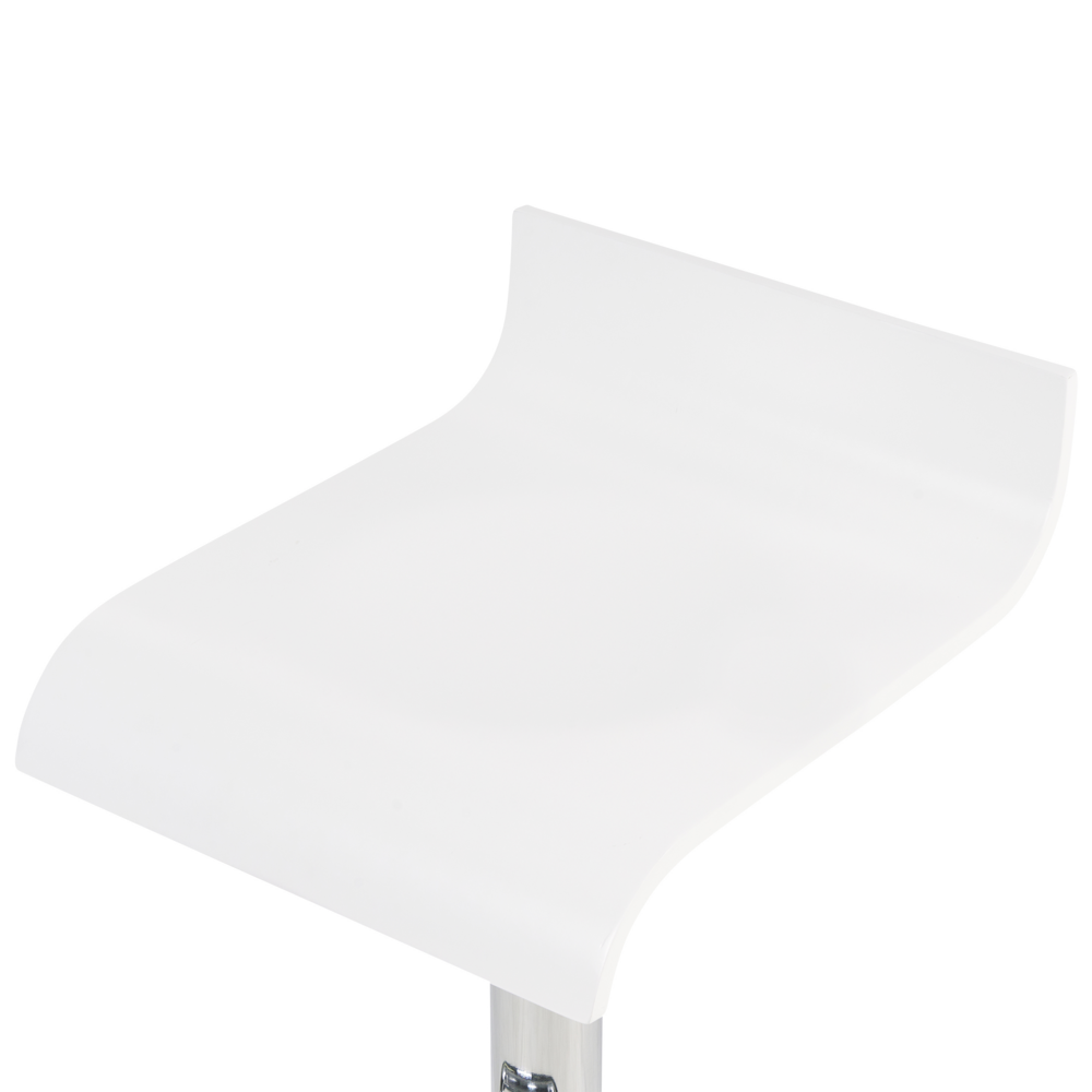 Set di 2 sgabelli da Bar Bianco con Poggiapiedi Girevole Alzata a Gas Regolabile in Altezza Moderno