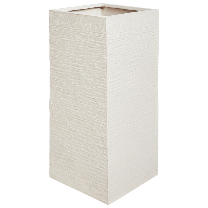 Vaso da fiori in argilla beige chiaro da giardino alto 26 x 26 x 60 cm resistente ai raggi UV