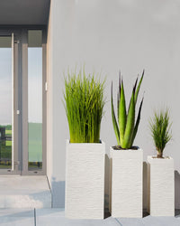 Vaso da Fiori Quadrato Beige chiaro 40x40x77 cm resistente ai raggi UV beige