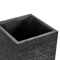 Vaso per piante Fioriera alta in argilla in fibra nera quadrata 33 x 33 x 70 cm Accessori da giardino per interni ed esterni