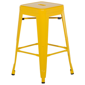Set di 2 sgabelli da bar in Acciaio giallo 60 cm impilabili altezza bancone industriale