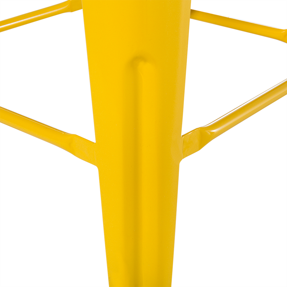Set di 2 sgabelli da bar in Acciaio giallo 60 cm impilabili altezza bancone industriale