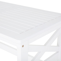 Tavolino da caffè da giardino in legno di acacia bianco rettangolare 100 x 55 cm resistente agli agenti atmosferici moderno scandinavo