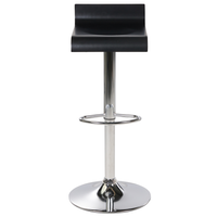 Set di 2 sgabelli da bar Nero cromato gamba girevole regolabile in altezza minimalista