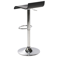 Set di 2 sgabelli da bar Nero cromato gamba girevole regolabile in altezza minimalista