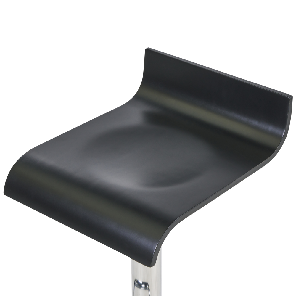 Set di 2 sgabelli da bar Nero cromato gamba girevole regolabile in altezza minimalista