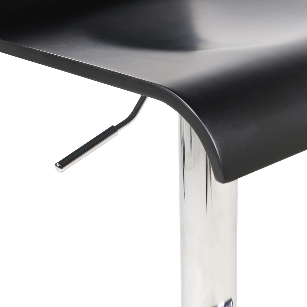 Set di 2 sgabelli da bar Nero cromato gamba girevole regolabile in altezza minimalista