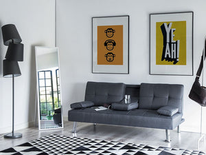 Divano letto grigio scuro 3 posti tavolo a ribalta Click Clack