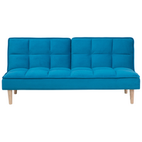 Divano Letto di colore Blu 3 Posti Schienale Reclinabile Trapuntato convertibile stile moderno