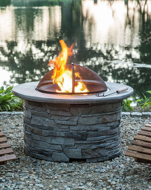 Riscaldatore per braciere grigio Nero copertura in rete rotonda per esterno