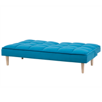 Divano Letto di colore Blu 3 Posti Schienale Reclinabile Trapuntato convertibile stile moderno