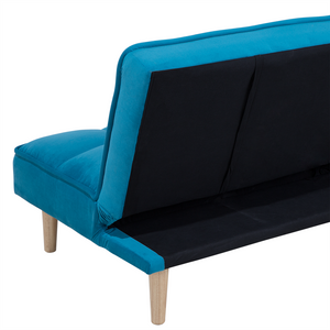 Divano Letto di colore Blu 3 Posti Schienale Reclinabile Trapuntato convertibile stile moderno
