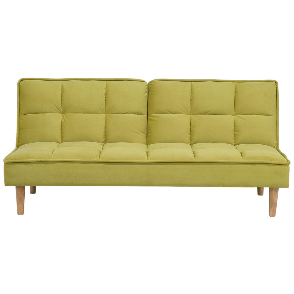 Divano Letto Verde 3 Posti Schienale Reclinabile Trapuntato convertibile