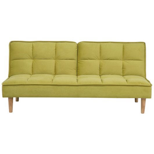 Divano Letto Verde 3 Posti Schienale Reclinabile Trapuntato convertibile