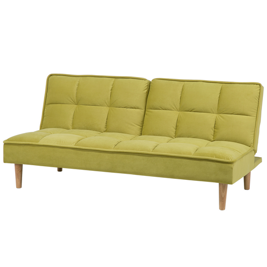 Divano Letto Verde 3 Posti Schienale Reclinabile Trapuntato convertibile