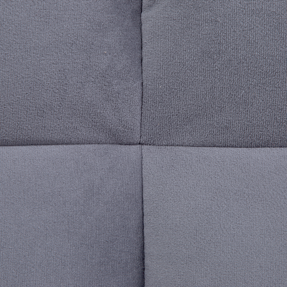 Divano letto grigio scuro a 3 posti con schienale reclinabile trapuntato